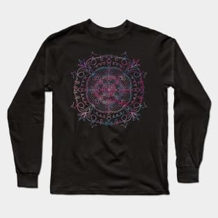 Colorful Flowers & Hearts Mandala Long Sleeve T-Shirt